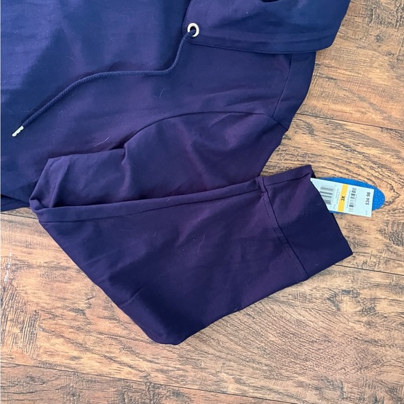 NWT Sweatshirt Jacket Full Zip Blue Fold Collar Pockets Cotton Blend Plus Sz 3xl - Picture 5 of 12